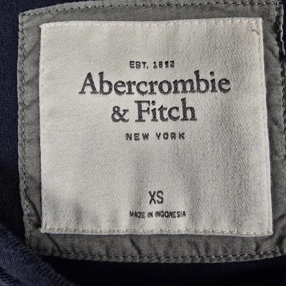 Vtg Y2K Abercrombie & Fitch Shirt Women‎ XS Navy Lace Raglan Pullover Floral - Picture 4 of 11